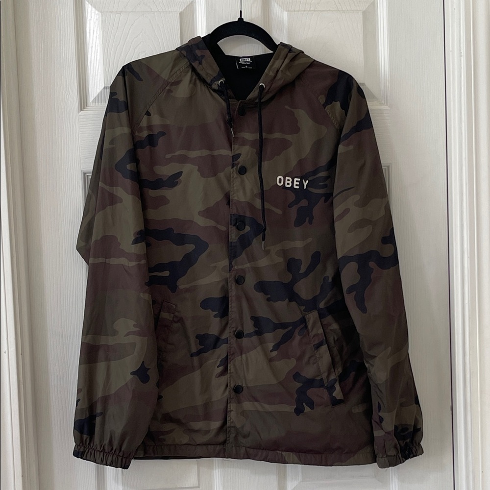 Obey Camouflage Patterned Windbreaker